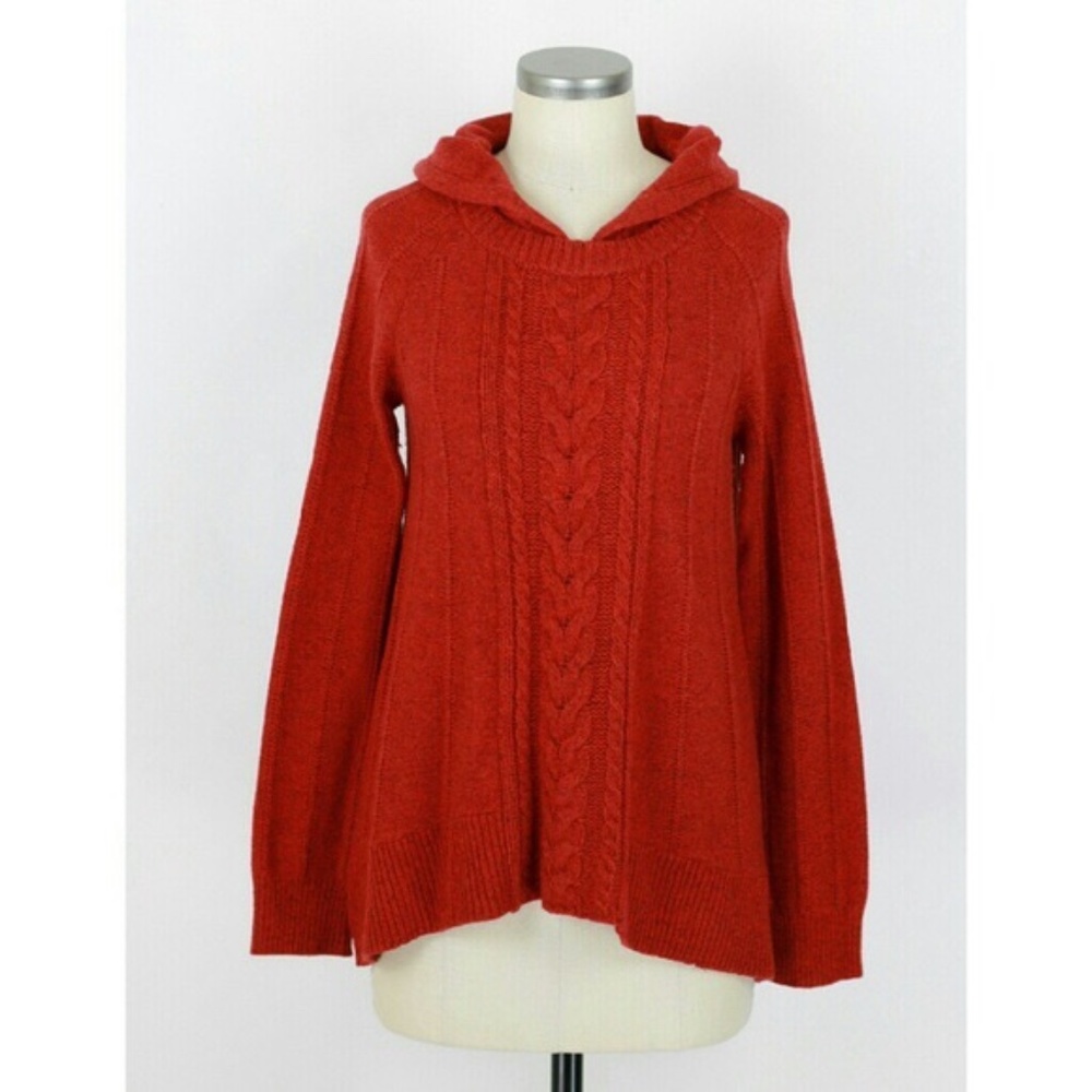 ANTHROPOLOGIE REDDISH MOTH HOODIE SWEATER